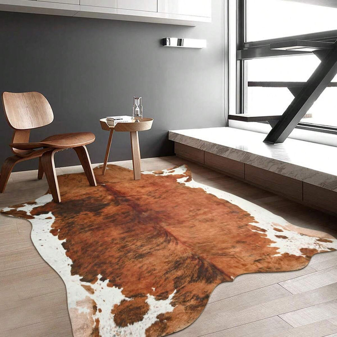 lochas Premium Faux Cow Hide Rug Cowhide Area Rug, 6.2 X 5.2ft Animal Print Fur Rug Suitable For Bedroom Living Room, Western Decor Carpets For Dining Room Office, Animal Skin Area Rug